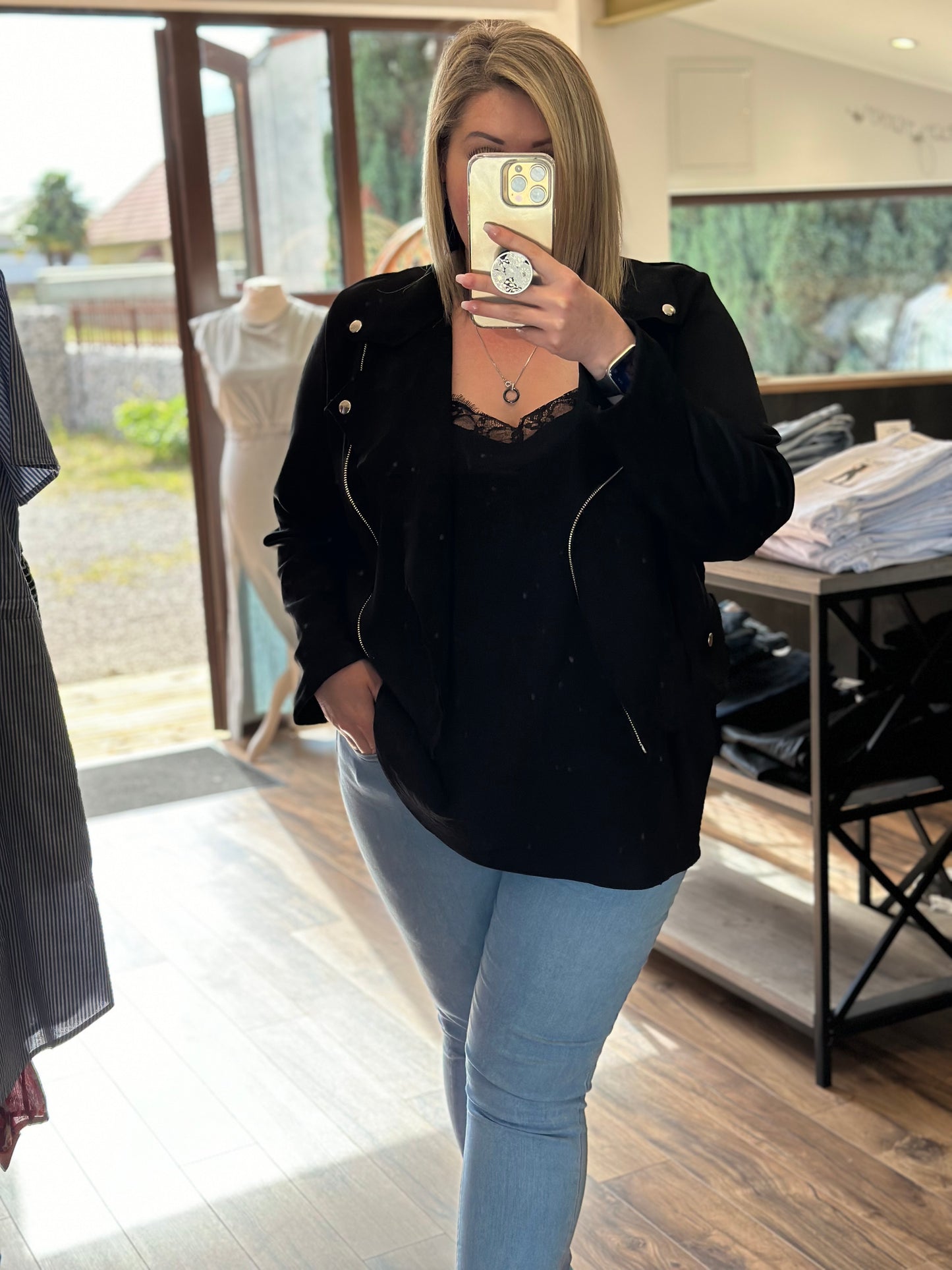 Veste suédine noir (Curvy)