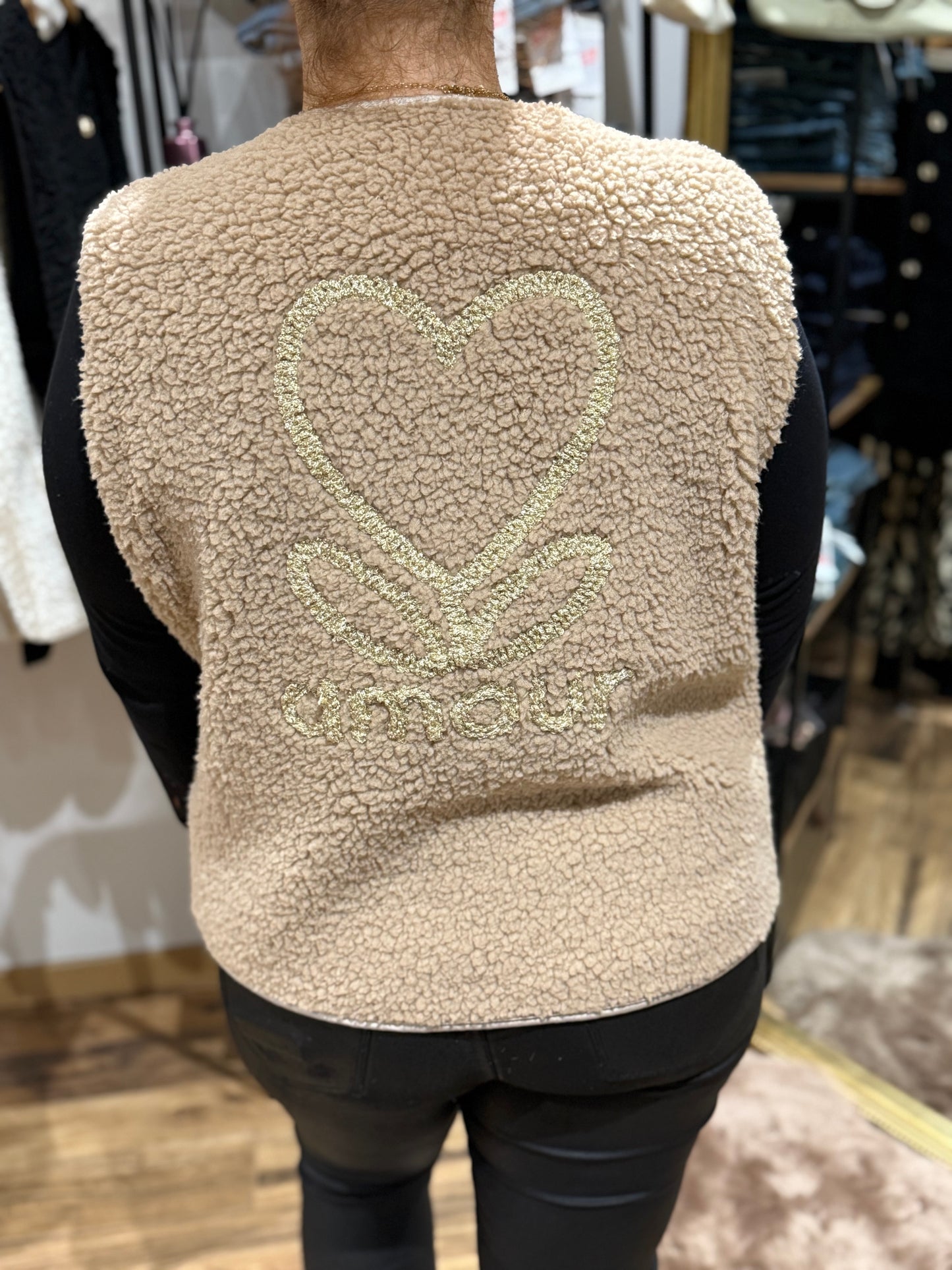 Gilet amour beige