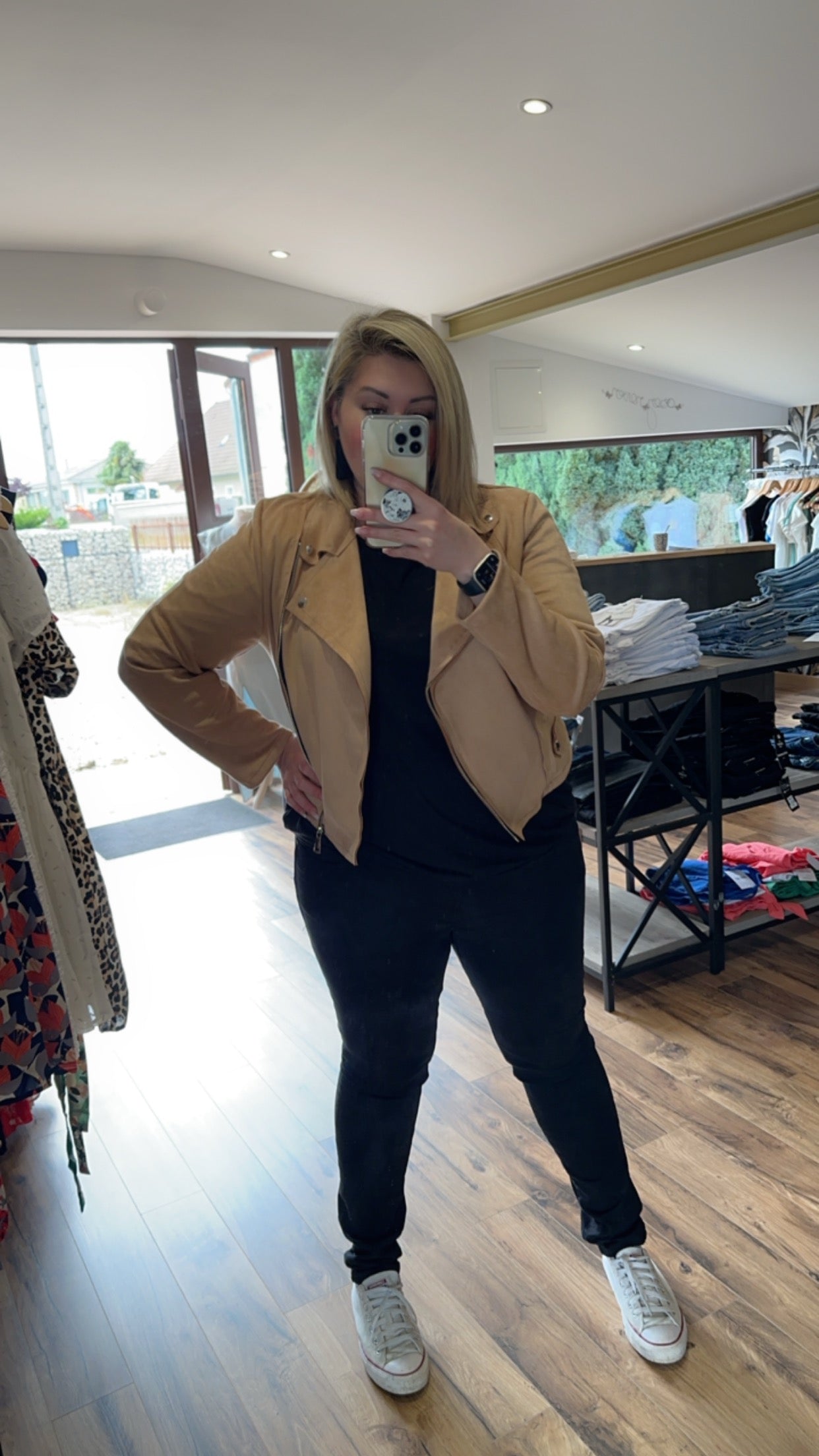 Veste en suédine beige (Curvy)