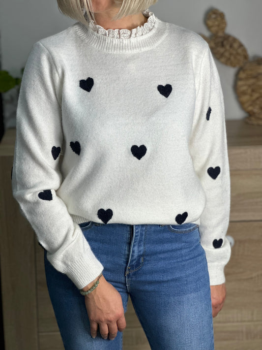 Pull Sam marine et blanc