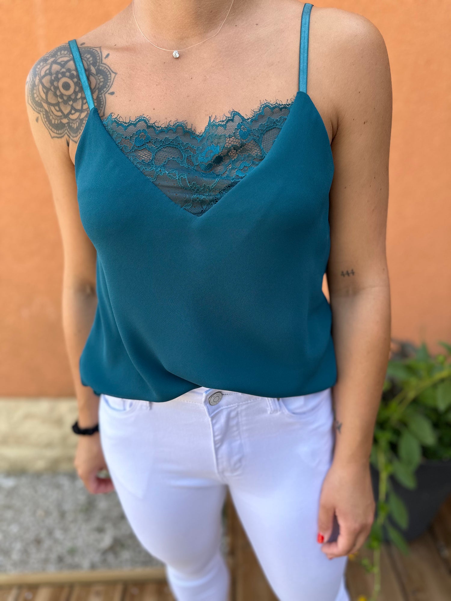 Top Christy bleu canard