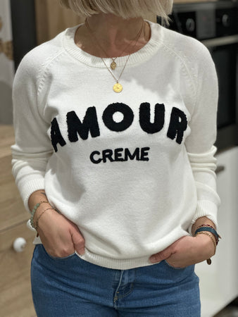 Pull Amour crème
