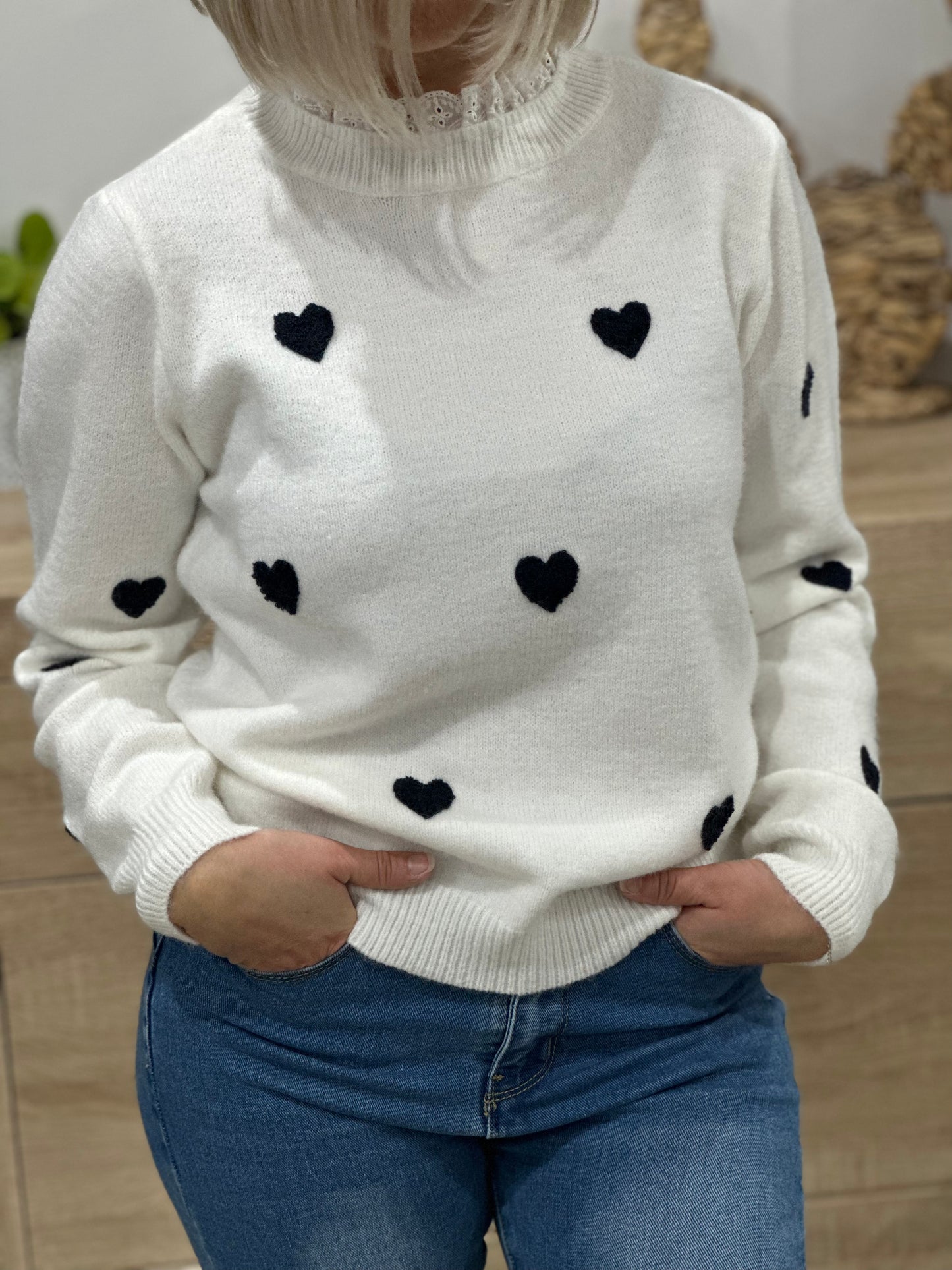 Pull Sam marine et blanc