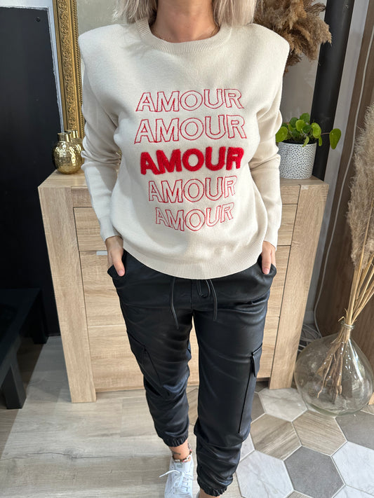 Pull amour beige