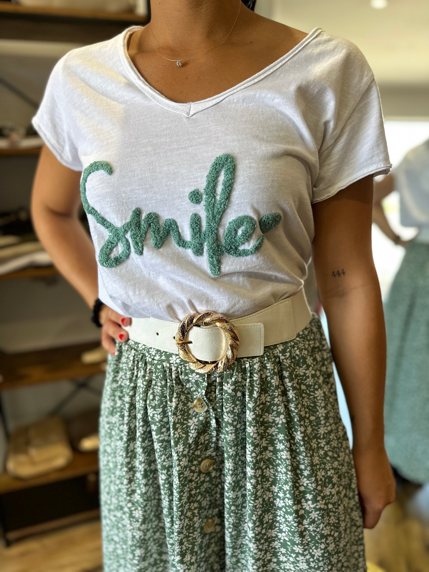 Teeshirt Smile vert d’eau