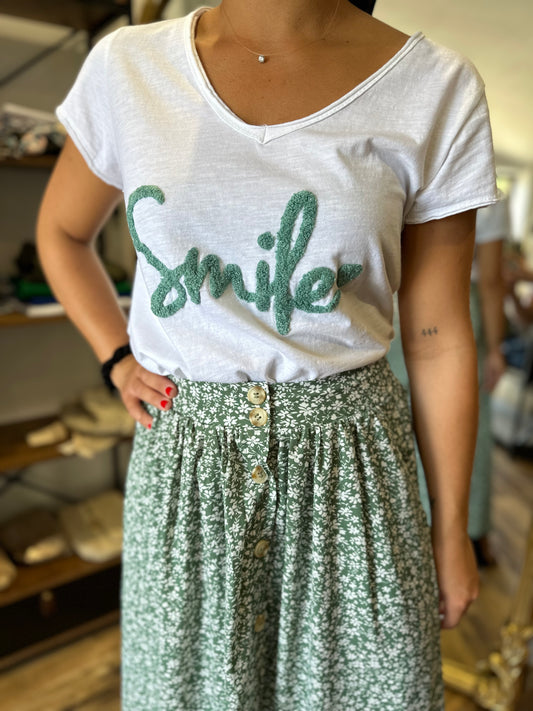 Teeshirt Smile vert d’eau