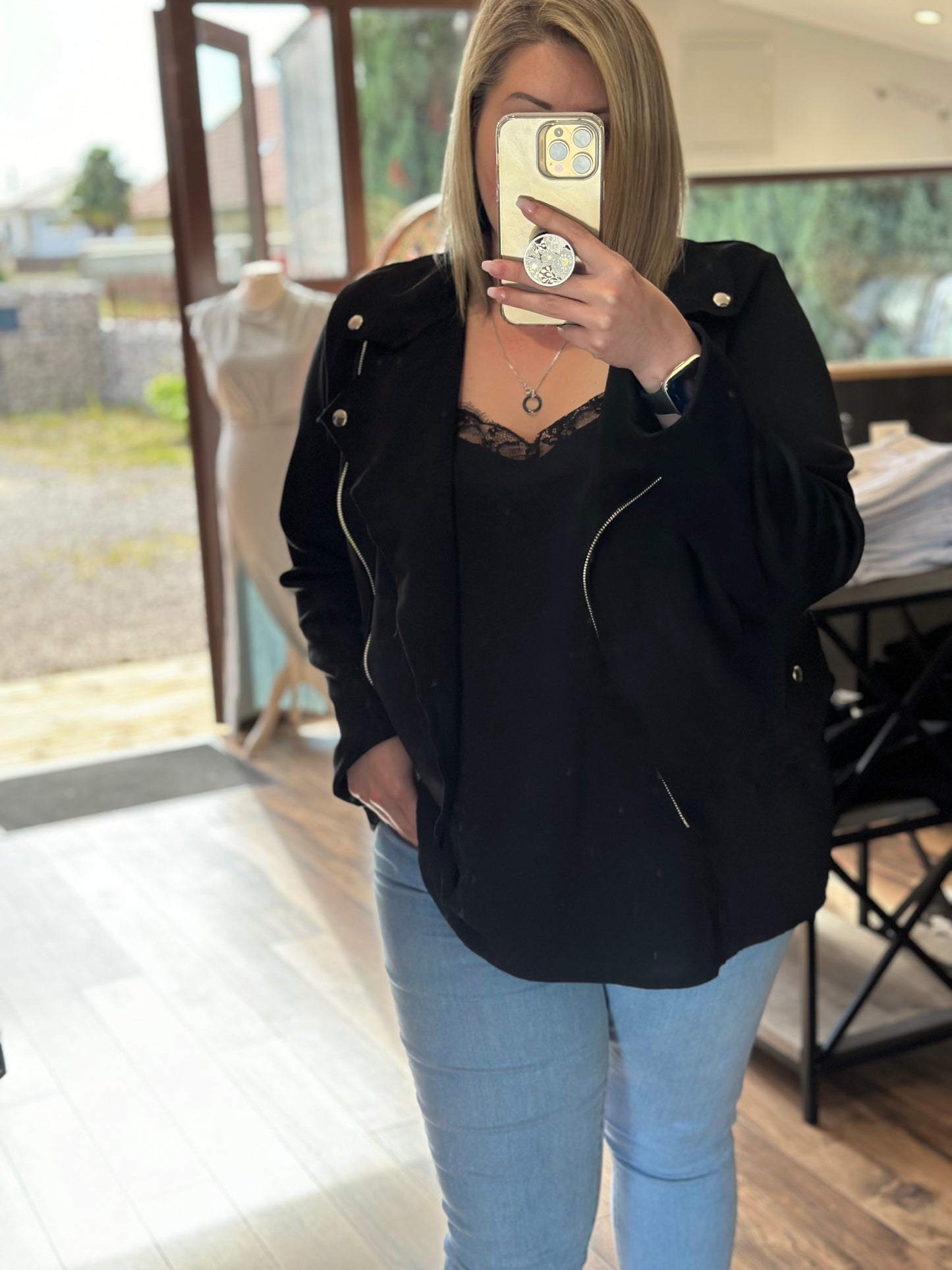 Veste suédine noir (Curvy)