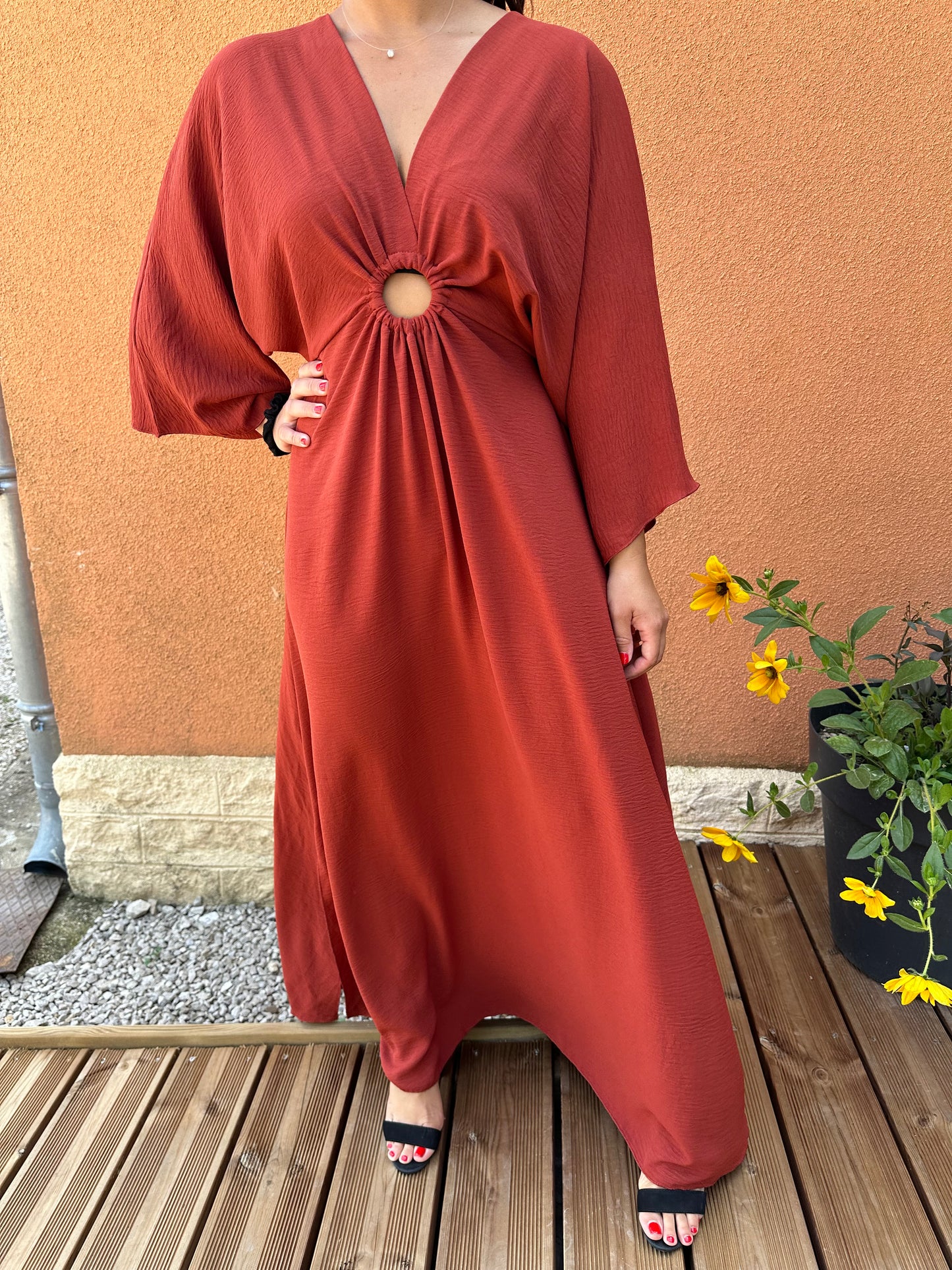 Robe longue Katrine terracotta