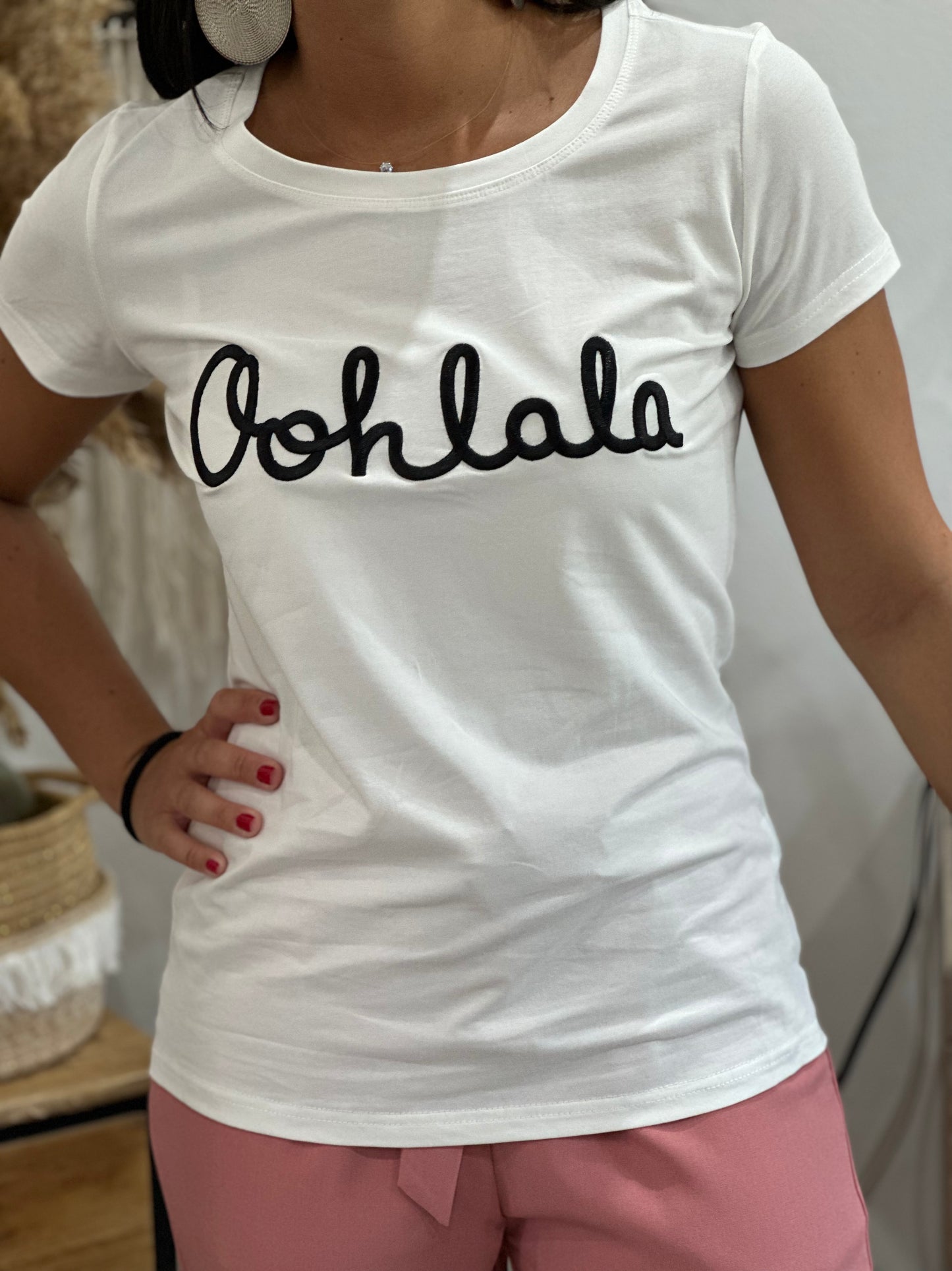 Teeshirt Ohlala blanc et noir