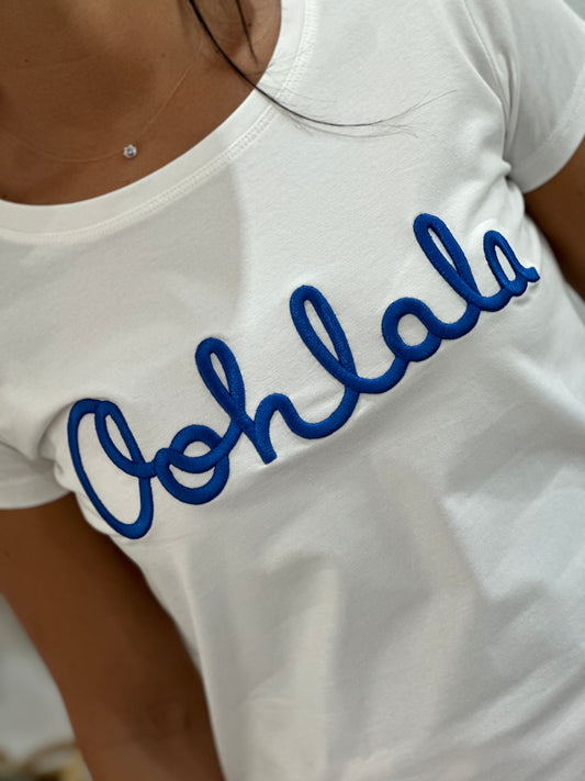 Teeshirt ohlala blanc et bleu