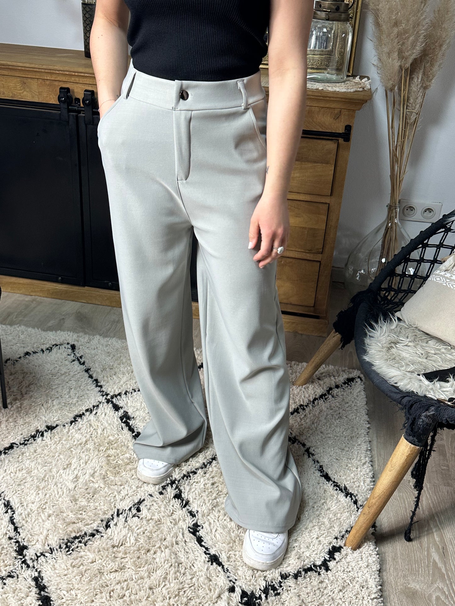 Pantalon droit gris