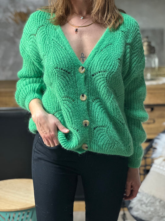 Gilet ajouré vert Brésil